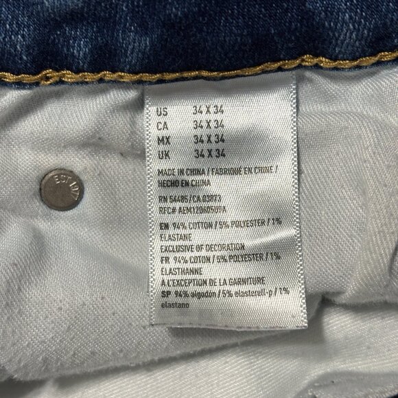 American Eagle Next Level Flex Slim Jeans Mens 34x34 Blue Distressed Stretch - Picture 8 of 14